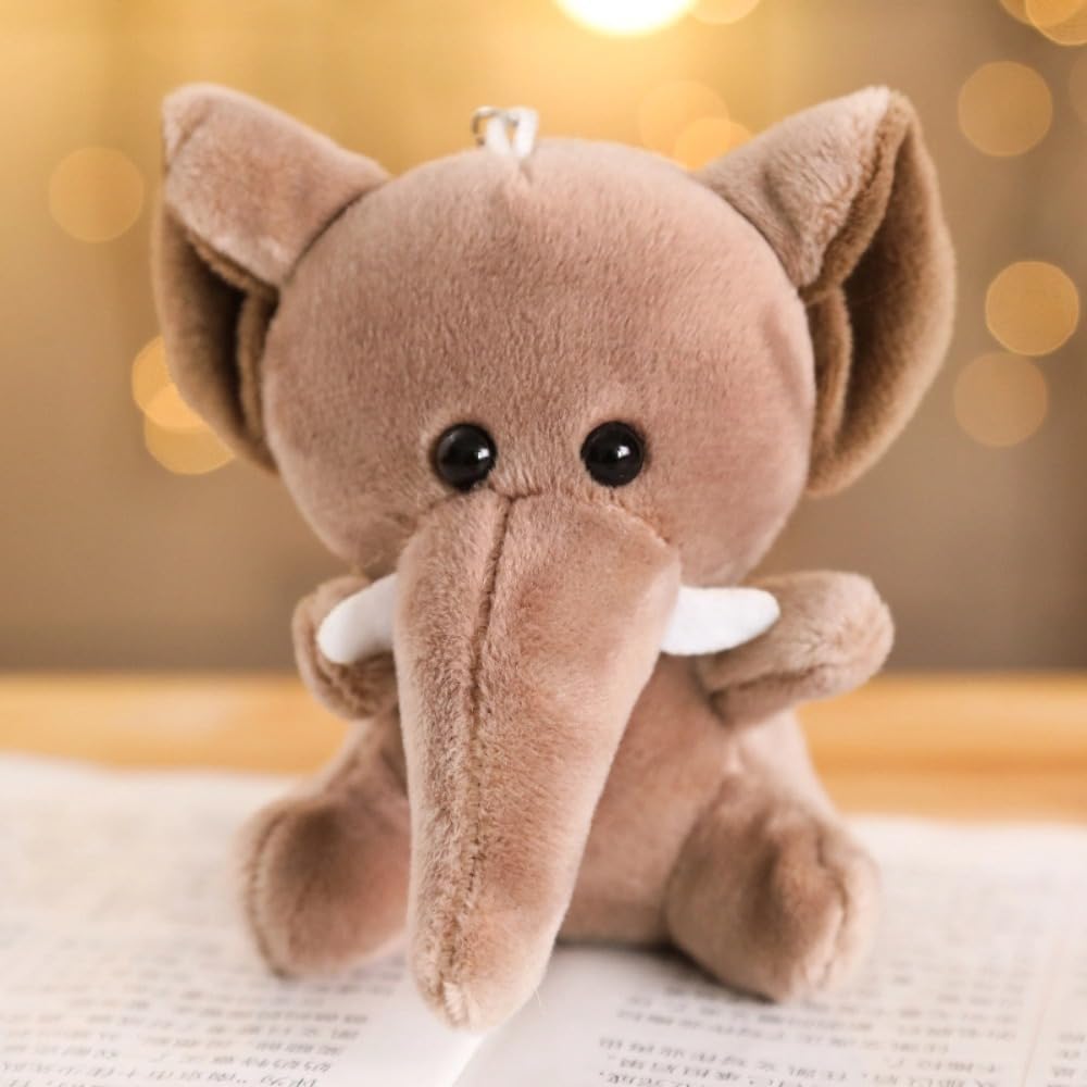Mini Stuffed Animal Forest Tiny Plush Jungle Lion Elephant Tiger Giraffe Plush Toy for Party Animal Themed 6 Pieces (6zhidongwu)